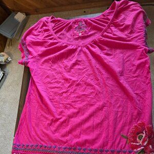 hot pink t-shirt Johnny Was Los Angeles collection